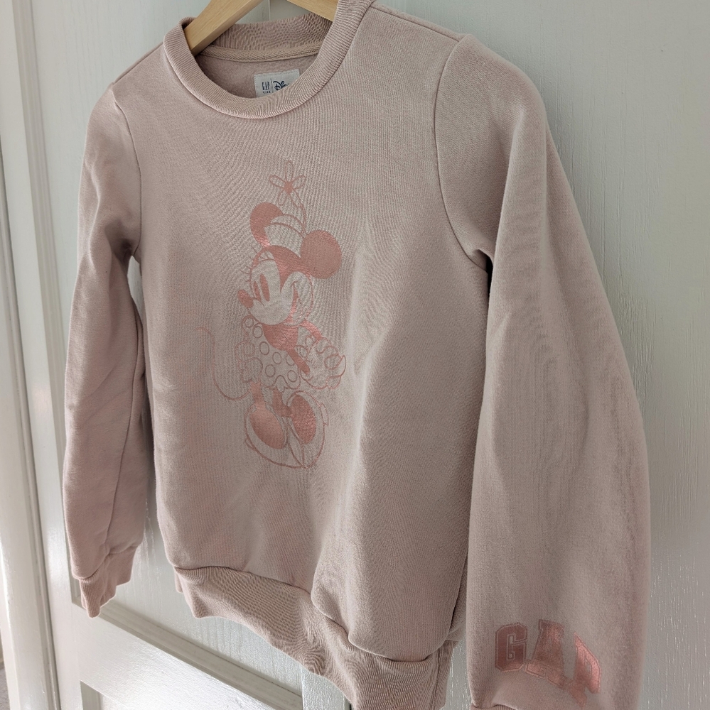 GAP Pink Crew Neck Sweater Minnie Mouse Design